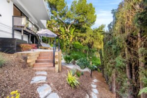 jardin bonito con subida